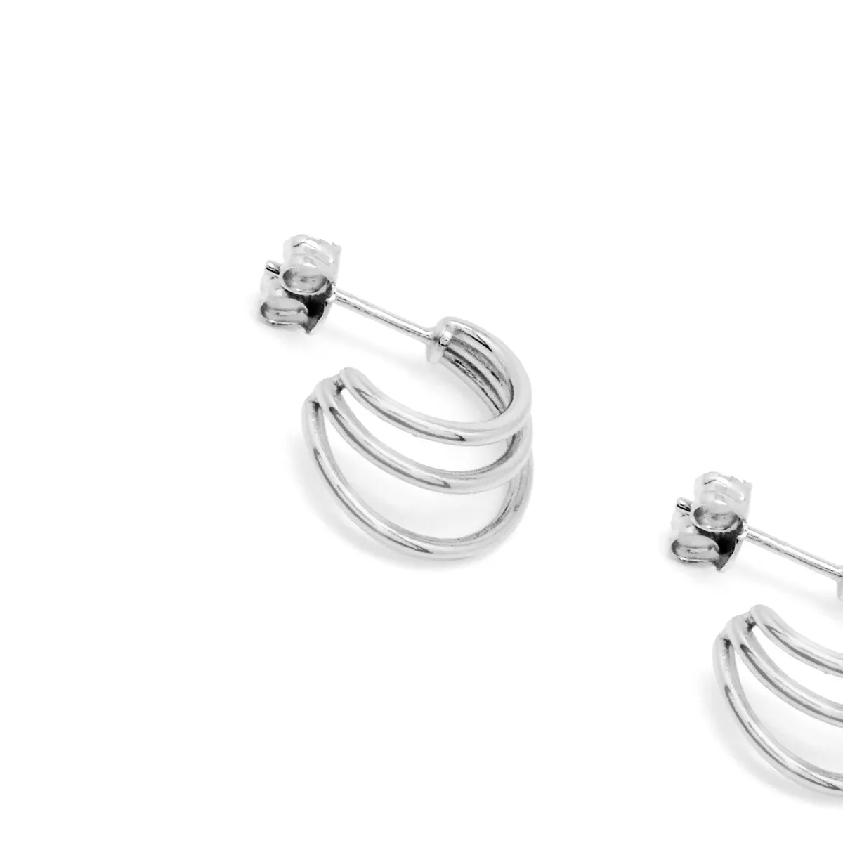 Thurman Triple Half Hoop Earrings in Gold or Silver