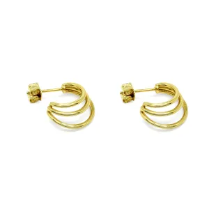 Thurman Triple Half Hoop Earrings in Gold or Silver