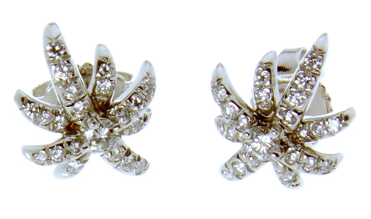 Tiffany & Co. Platinum Diamond Starburst Earrings