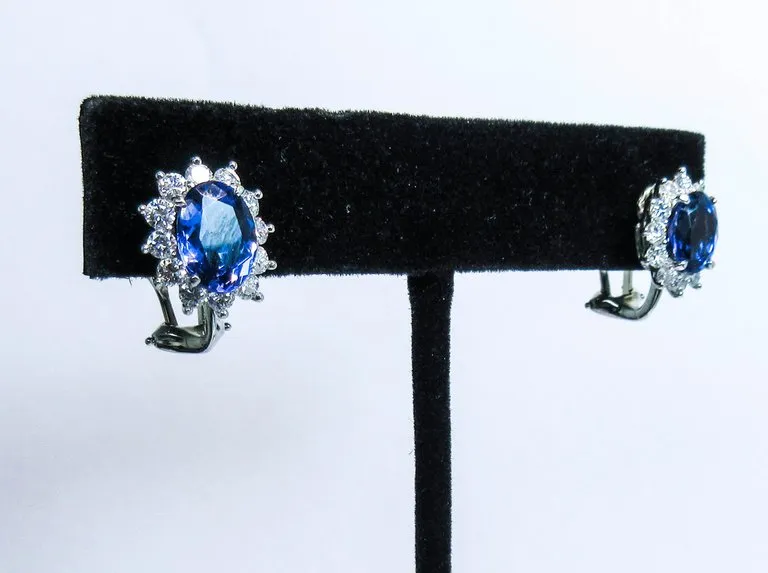 TIFFANY & CO. Platinum Tanzanite and Diamond Earrings