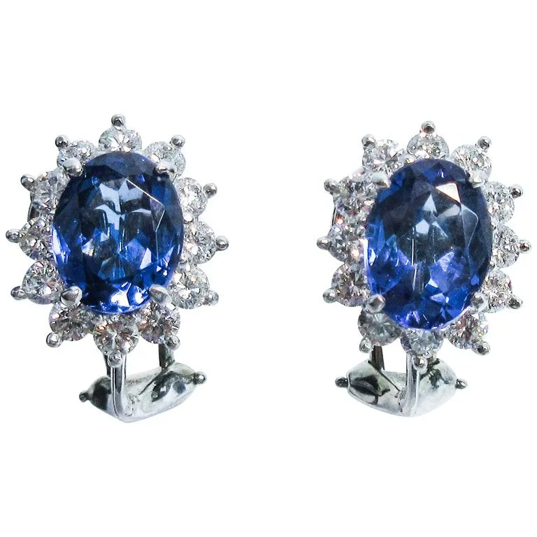 TIFFANY & CO. Platinum Tanzanite and Diamond Earrings