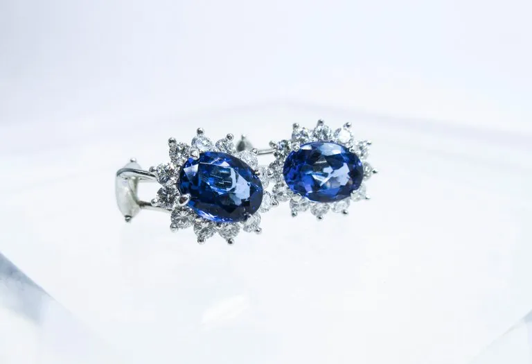 TIFFANY & CO. Platinum Tanzanite and Diamond Earrings