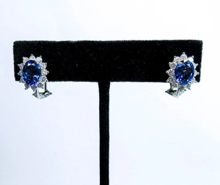 TIFFANY & CO. Platinum Tanzanite and Diamond Earrings