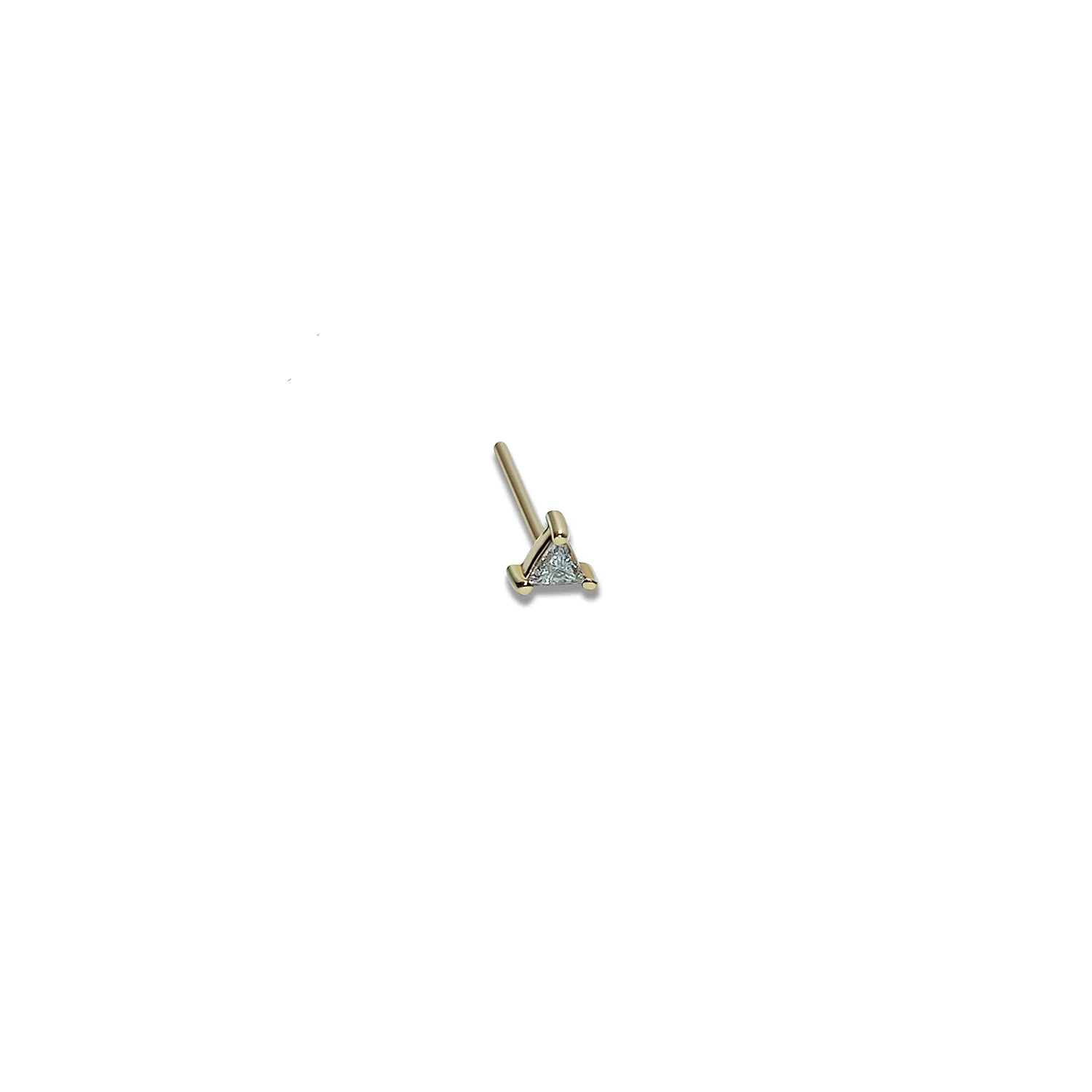 Tiny Diamond Triangle Stud Earring