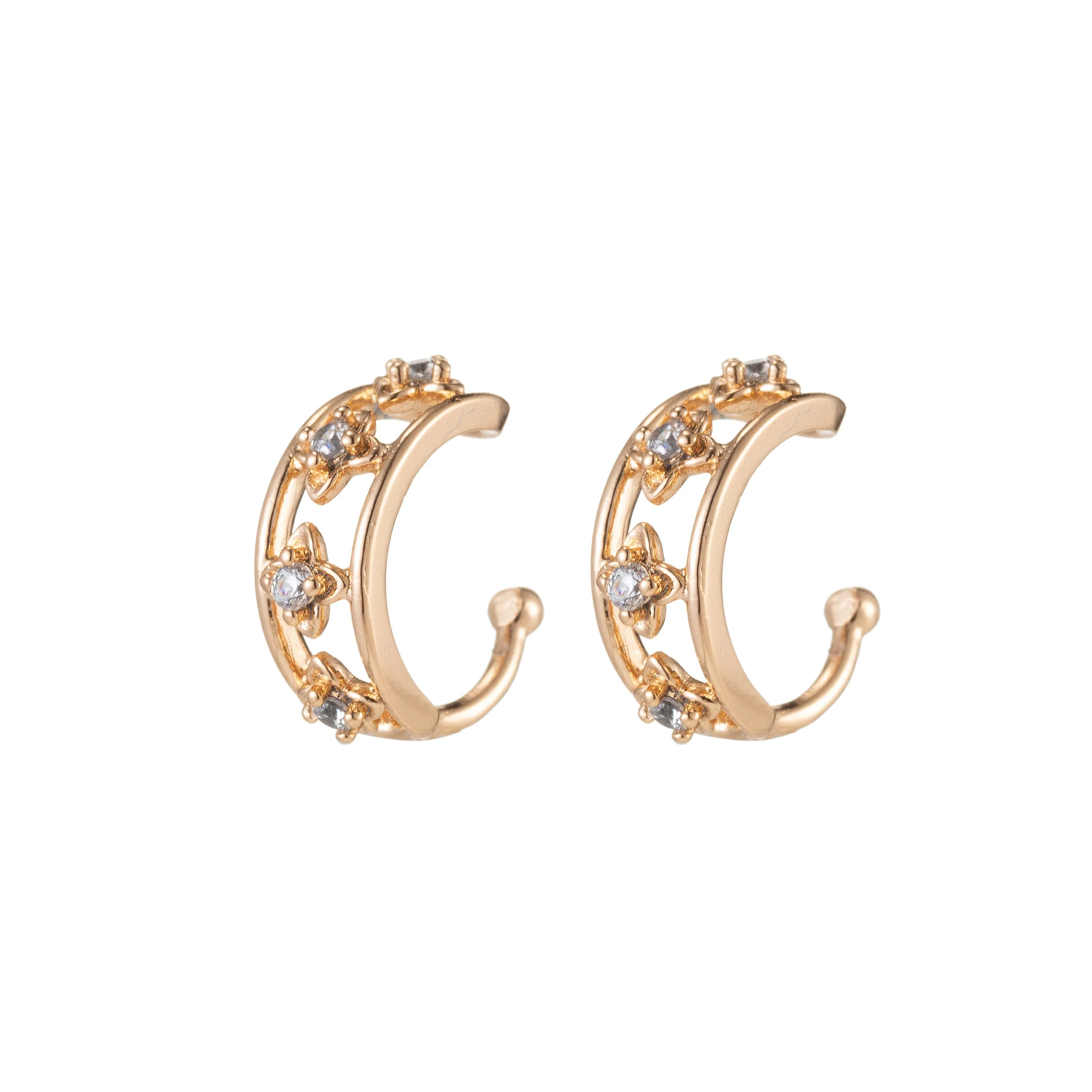 Tiny gold ear cuff, Dainty cuff, Conch cz ear cuff, Huggie cz ear cuff, Non pierced cz ear cuff, Dainty ear cuff, Gold ear cuff, Conch cz AI-047