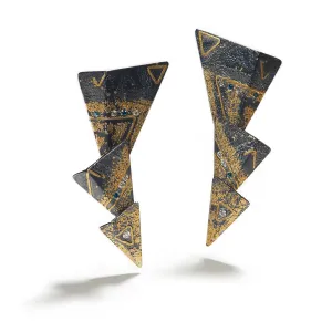 Triangle Tiered Diamond Earrings
