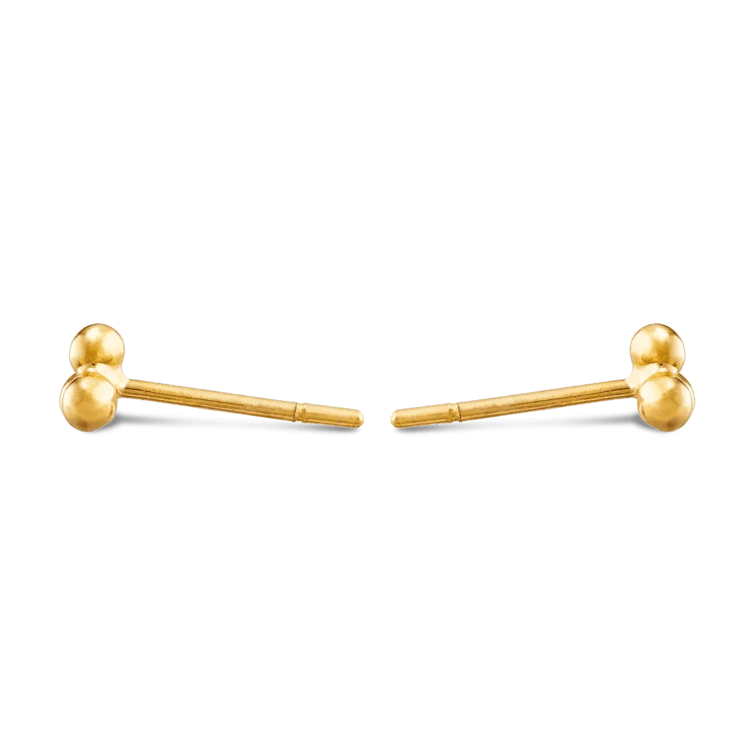 Trio Bead Stud Earrings