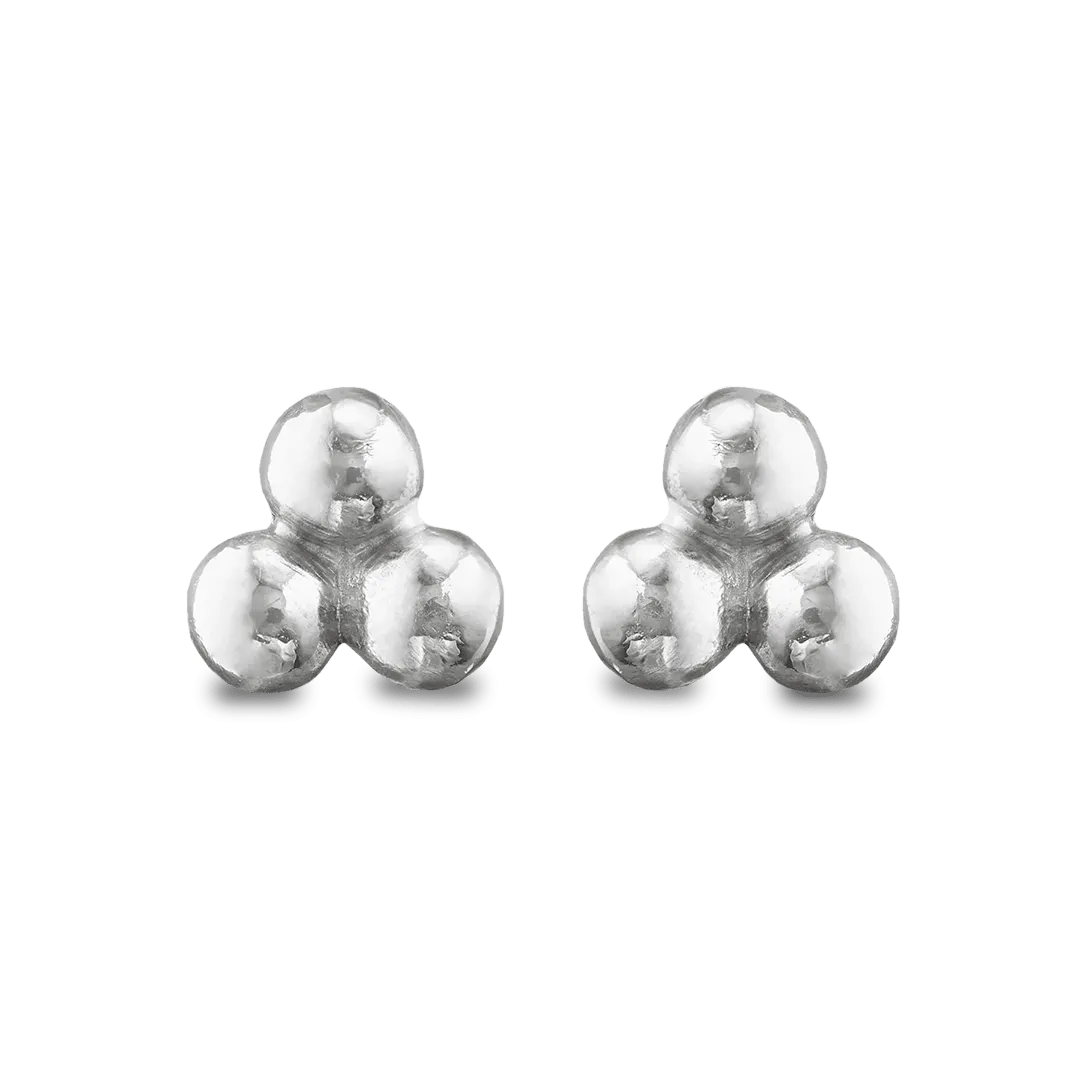 Trio Bead Stud Earrings