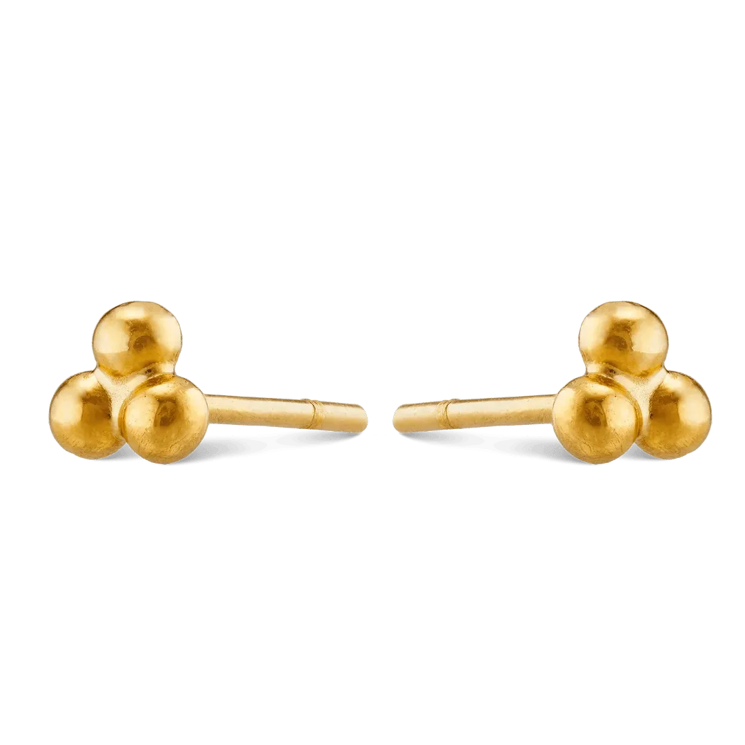 Trio Bead Stud Earrings