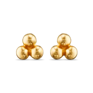 Trio Bead Stud Earrings