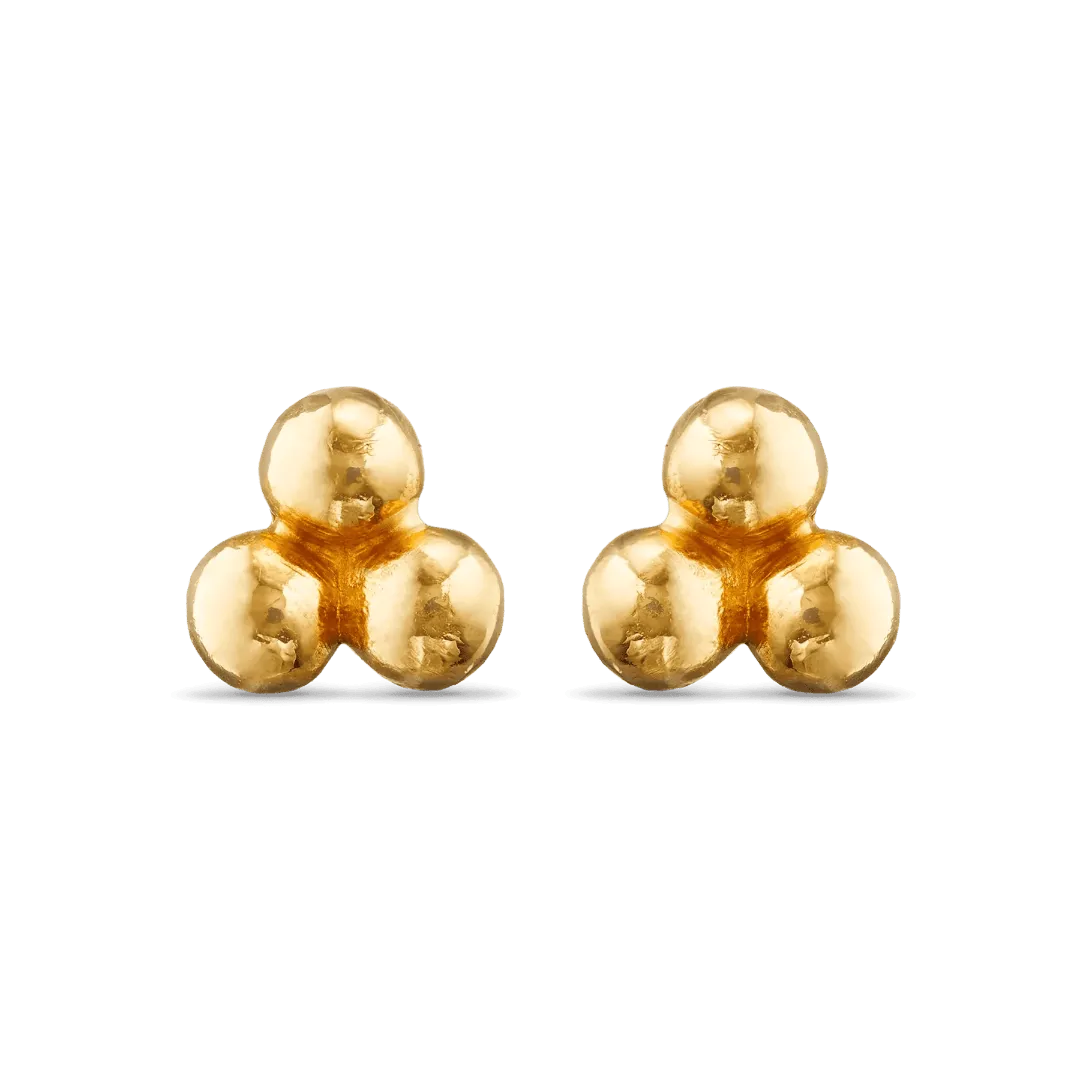 Trio Bead Stud Earrings