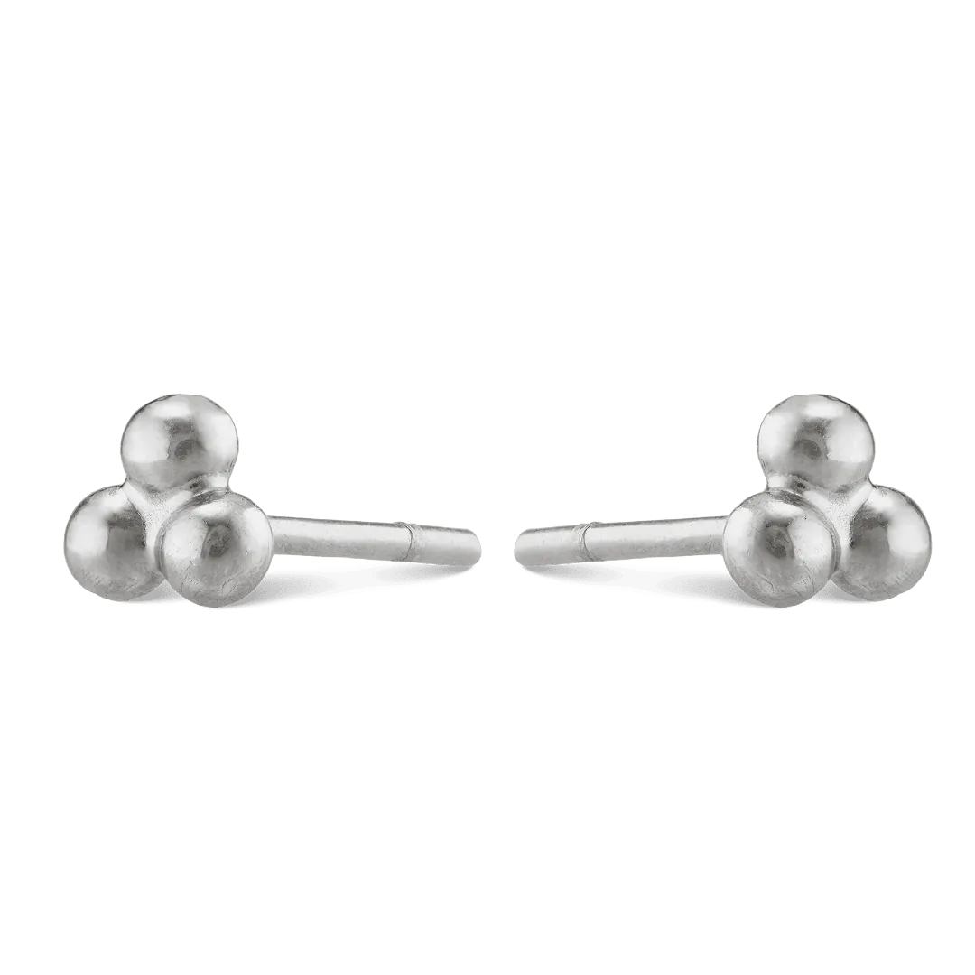 Trio Bead Stud Earrings