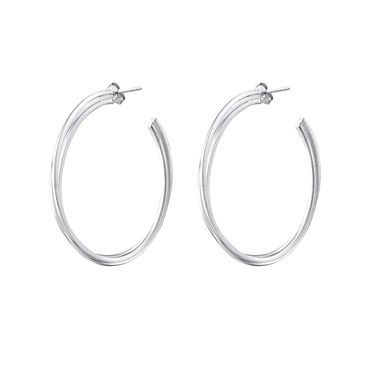 Triple Silver Hoops in various sizes