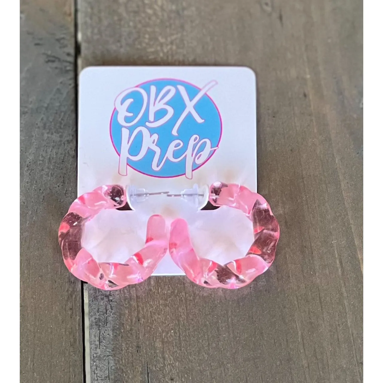 Twist Color Resin Hoop Acrylic Earrings S