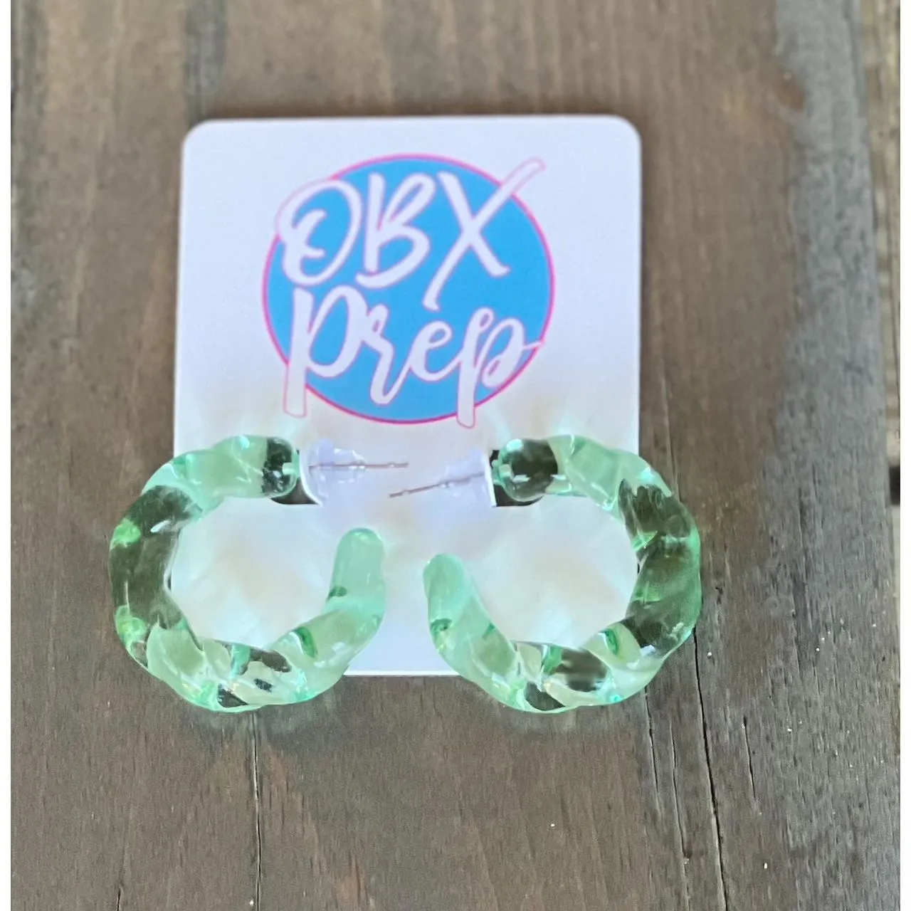 Twist Color Resin Hoop Acrylic Earrings S