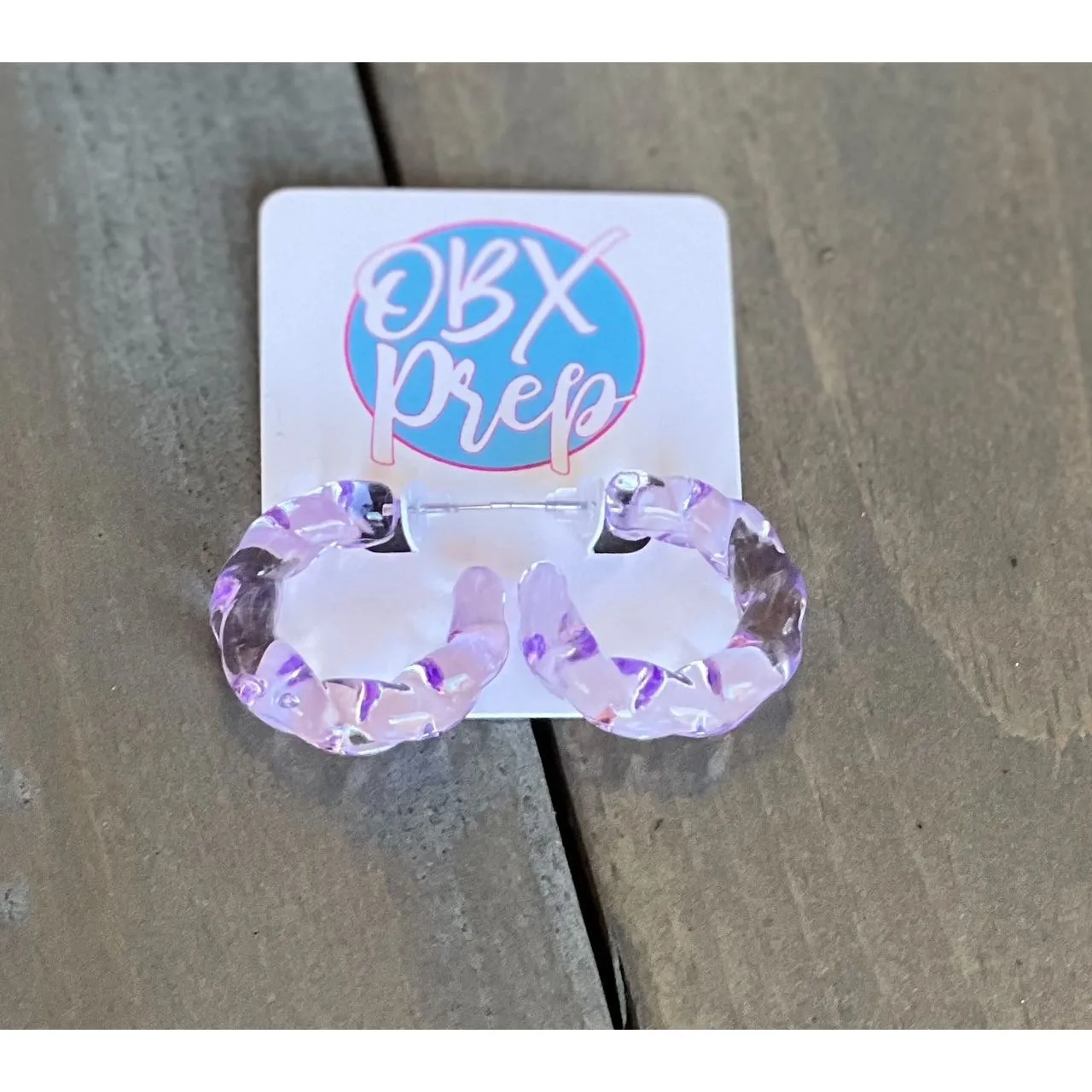 Twist Color Resin Hoop Acrylic Earrings S