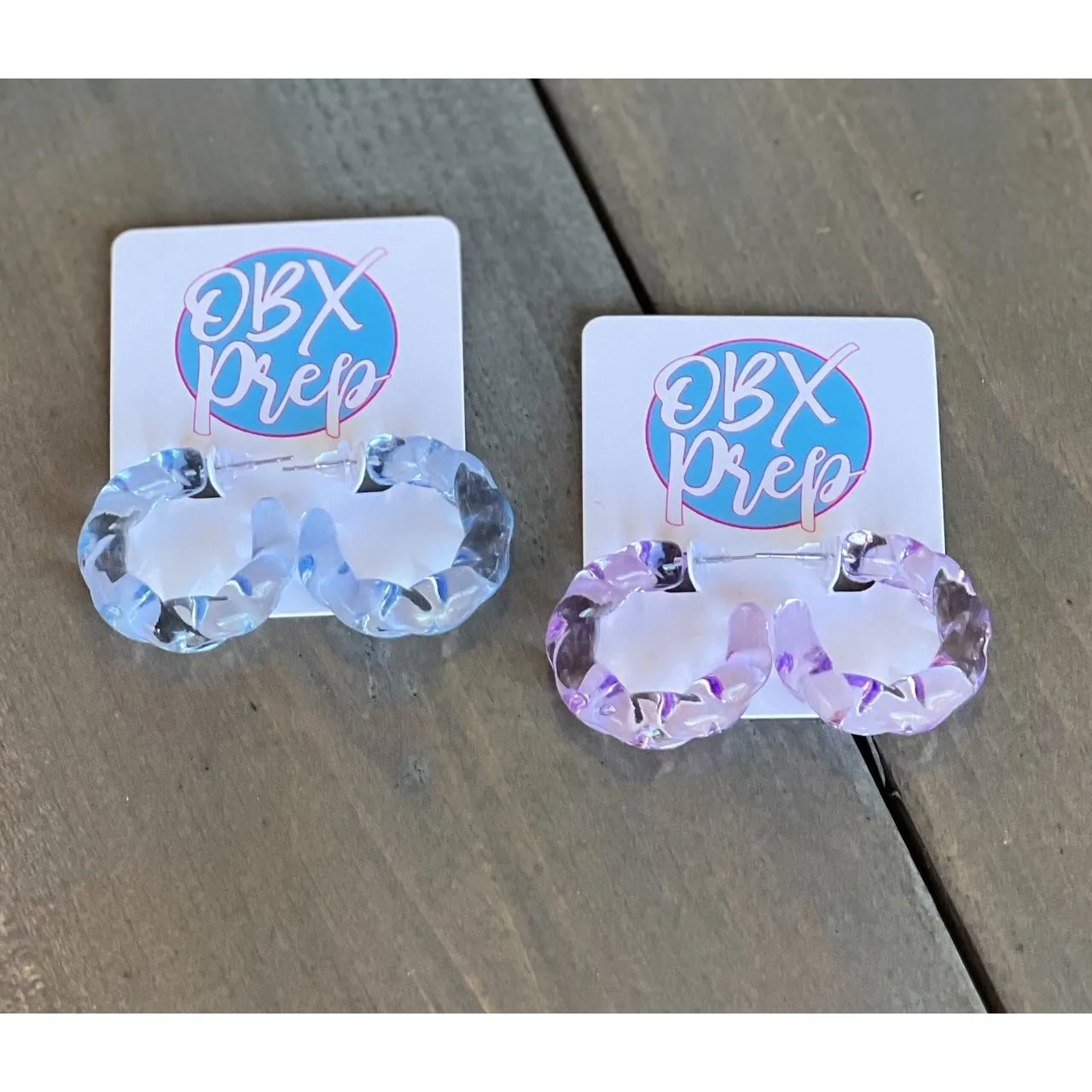 Twist Color Resin Hoop Acrylic Earrings S