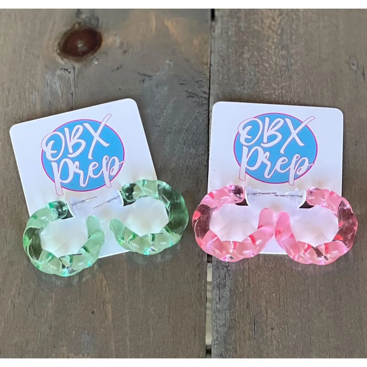Twist Color Resin Hoop Acrylic Earrings S
