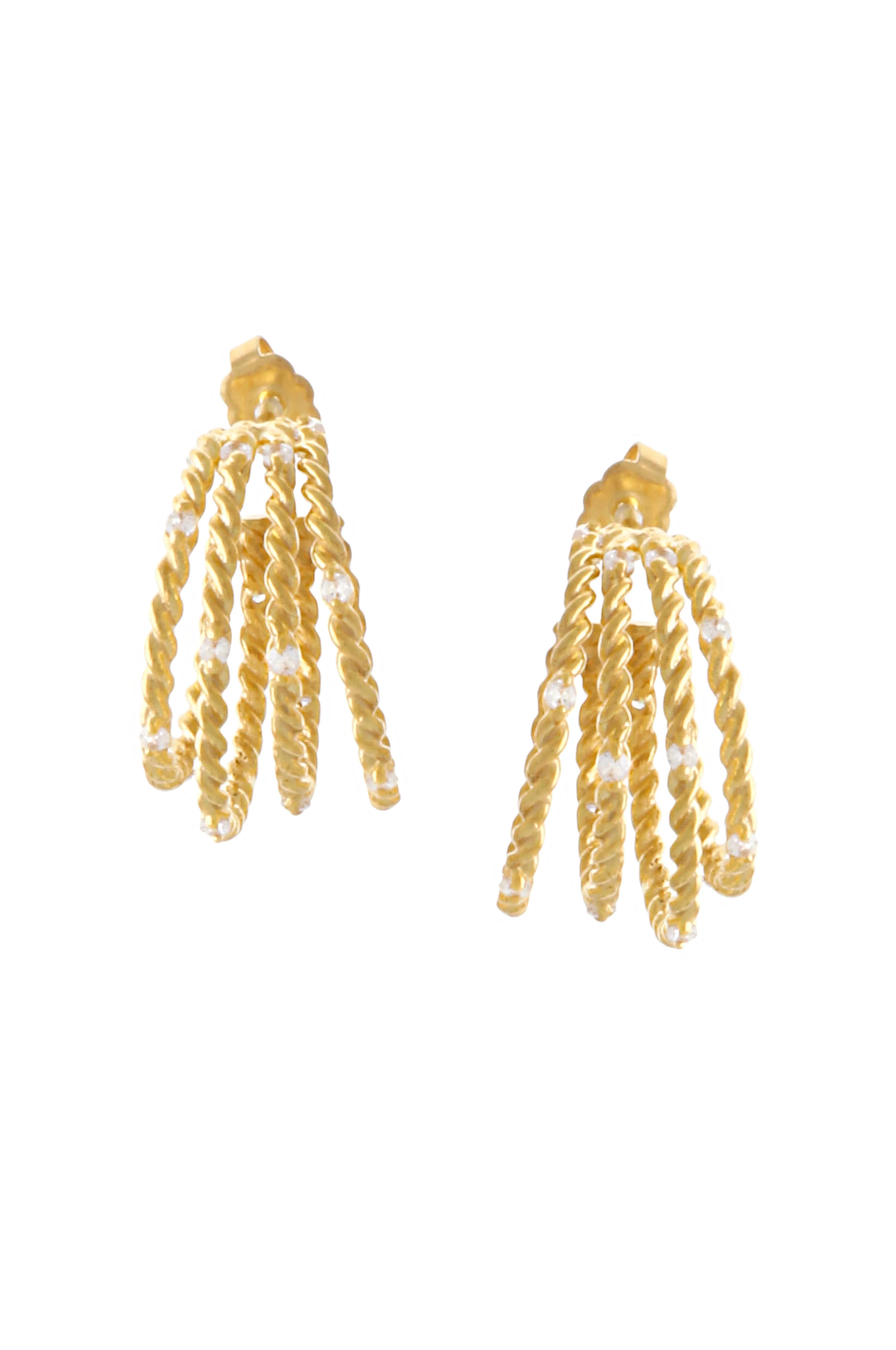 TWISTED HOOP EARRINGS WITH HANDSET STONES