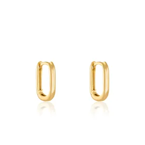 U Shape Hoop Earrings - Gold Short