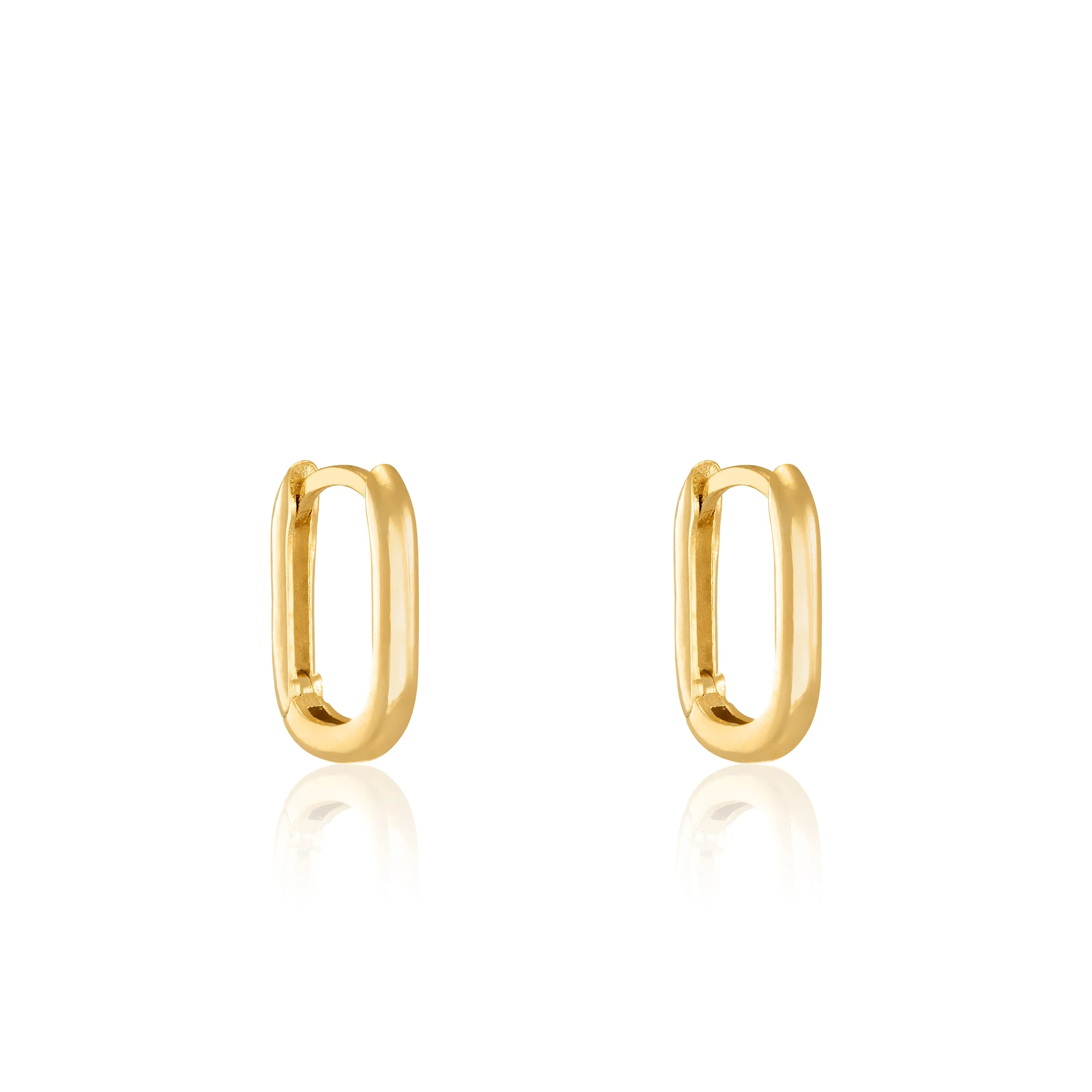 U Shape Hoop Earrings - Gold Short