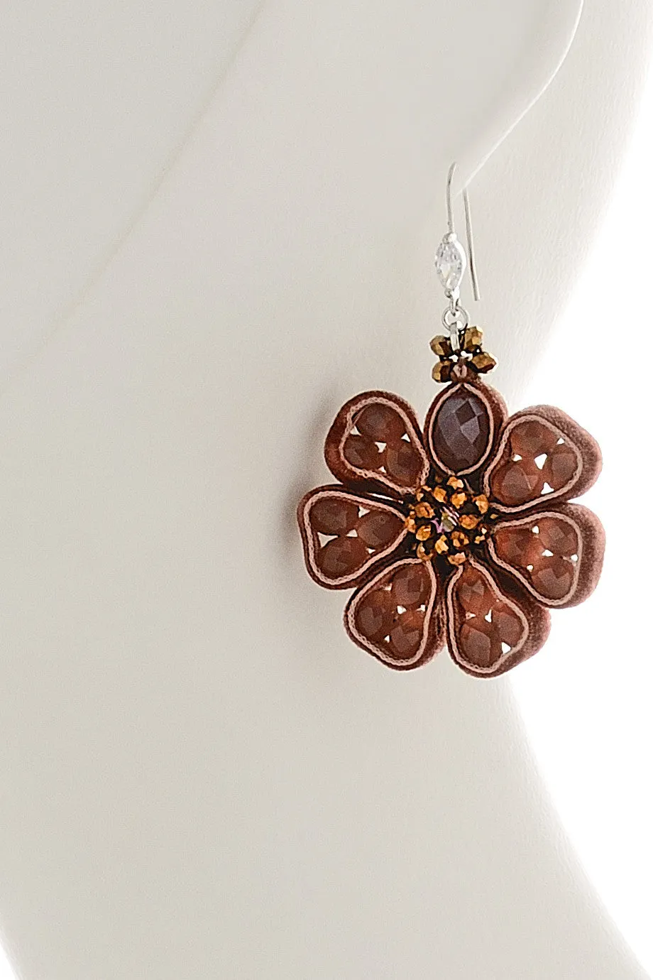 VELLUTO Brown Beaded Earrings