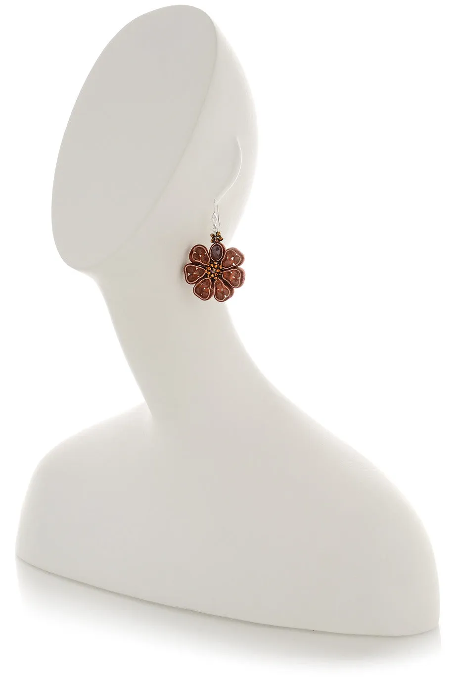 VELLUTO Brown Beaded Earrings