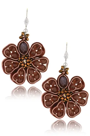 VELLUTO Brown Beaded Earrings