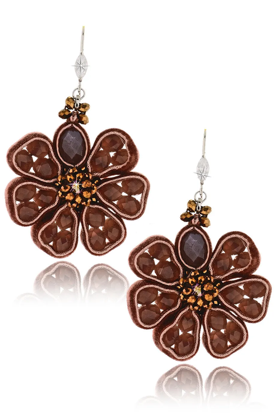 VELLUTO Brown Beaded Earrings