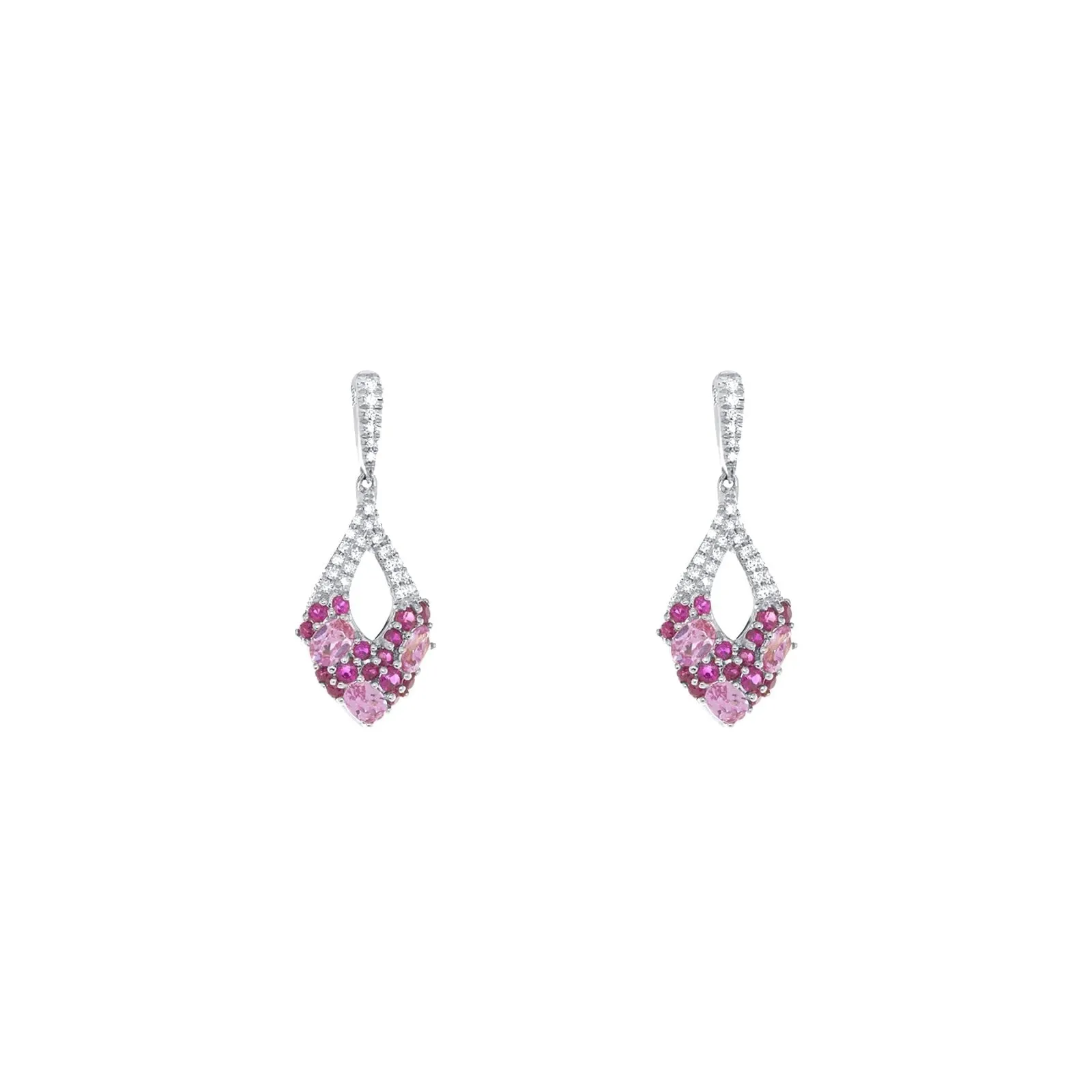 Verona Pink Sapphire and Ruby Earrings