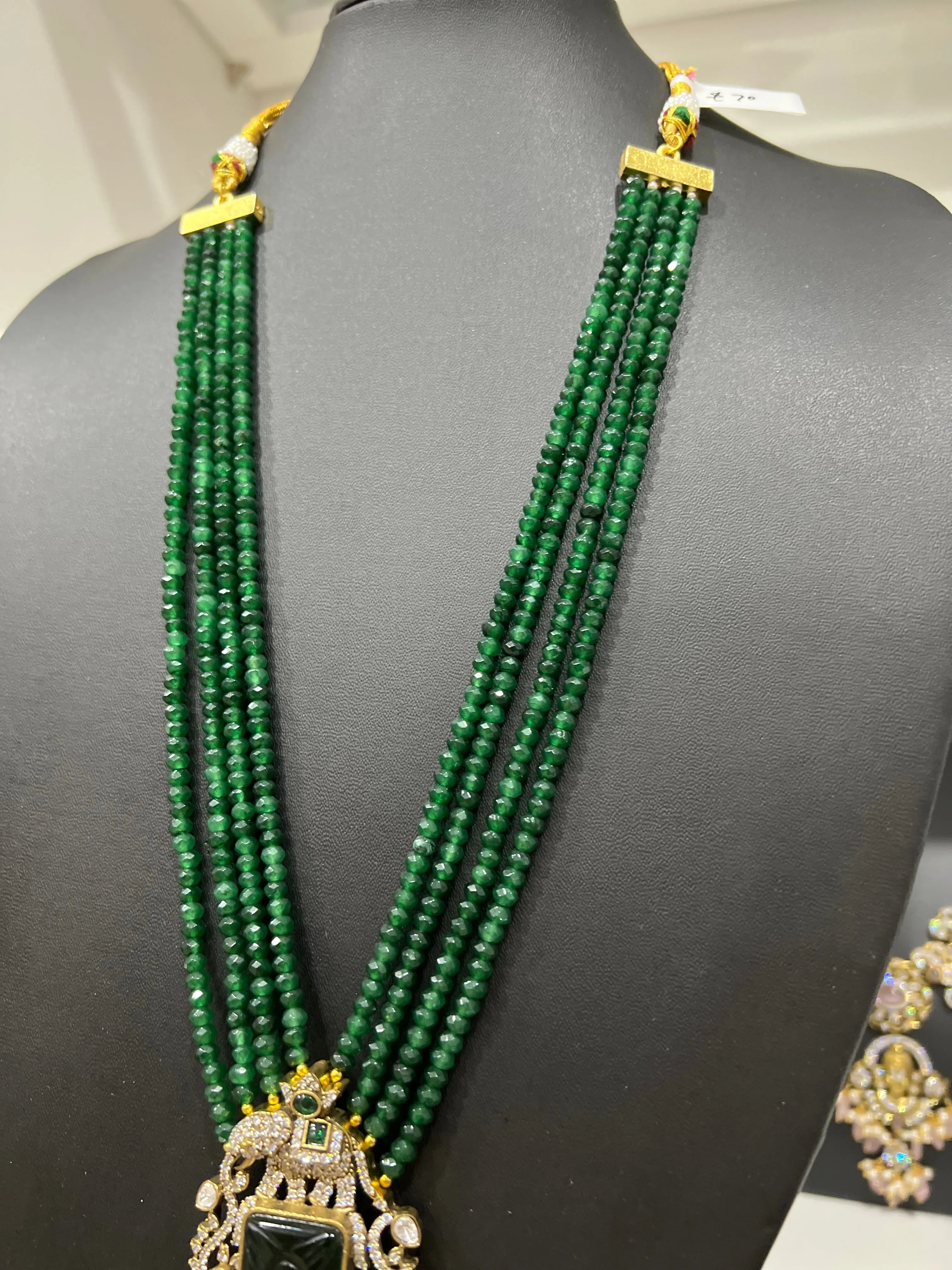 Victorian CZ Beaded Necklace Set