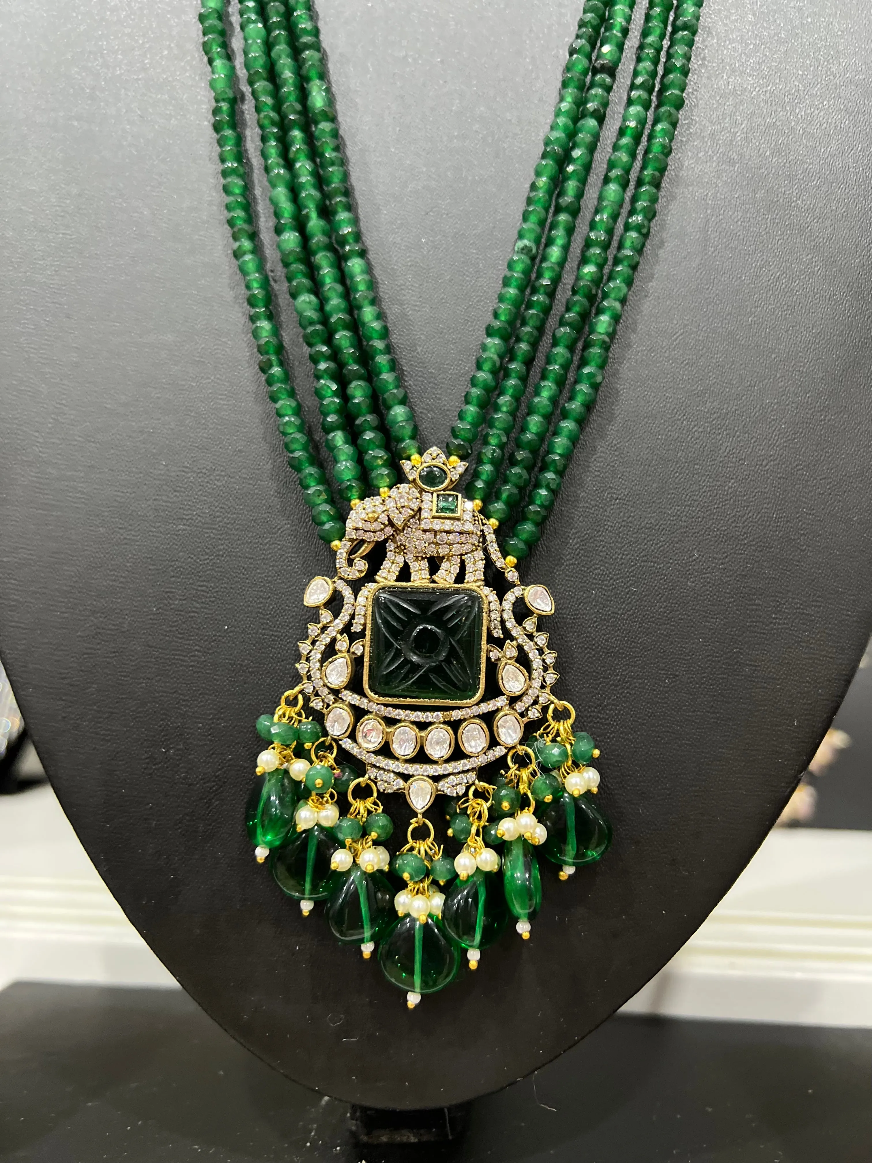 Victorian CZ Beaded Necklace Set