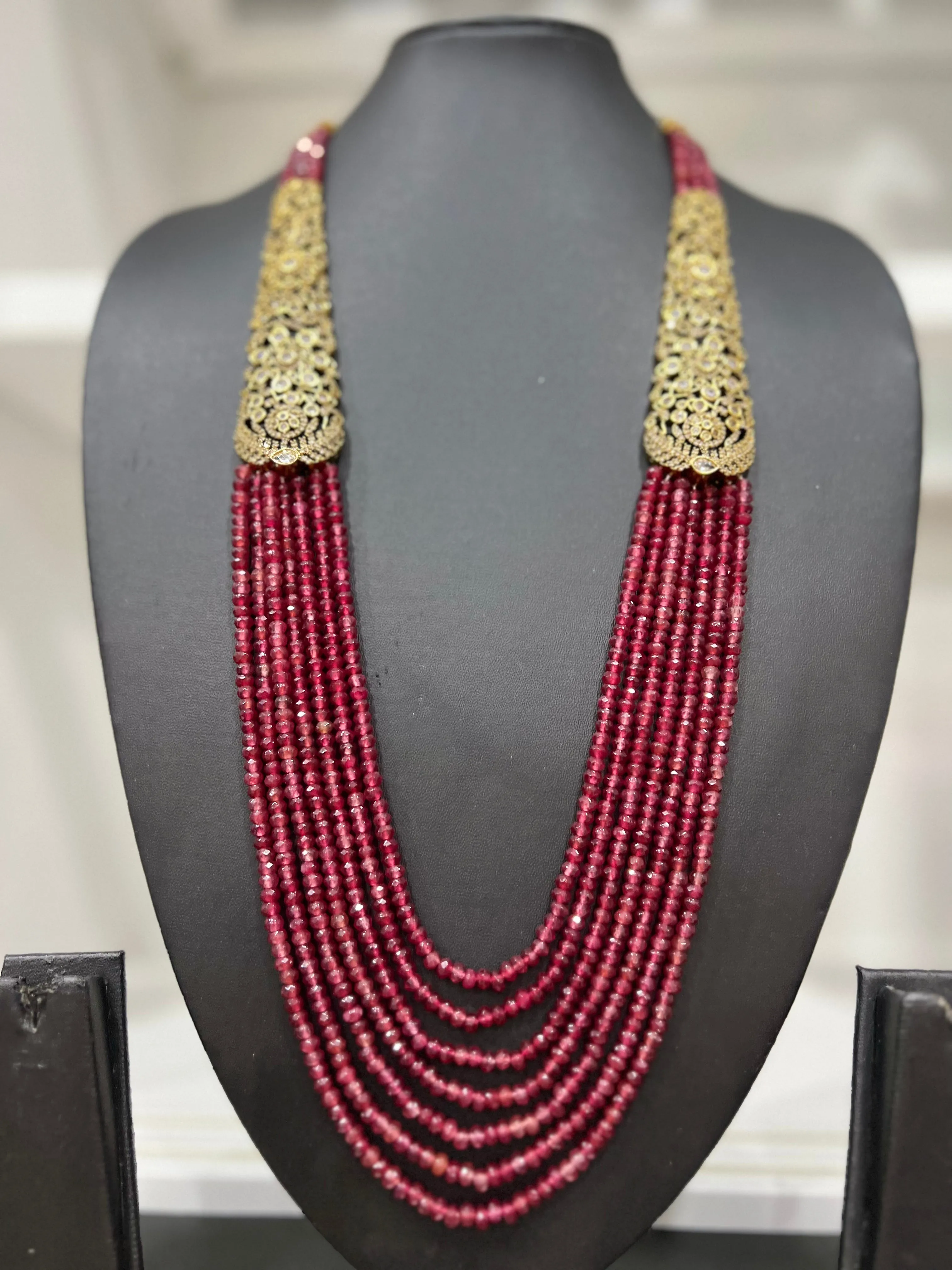 Victorian CZ Multilayer Beaded Necklace