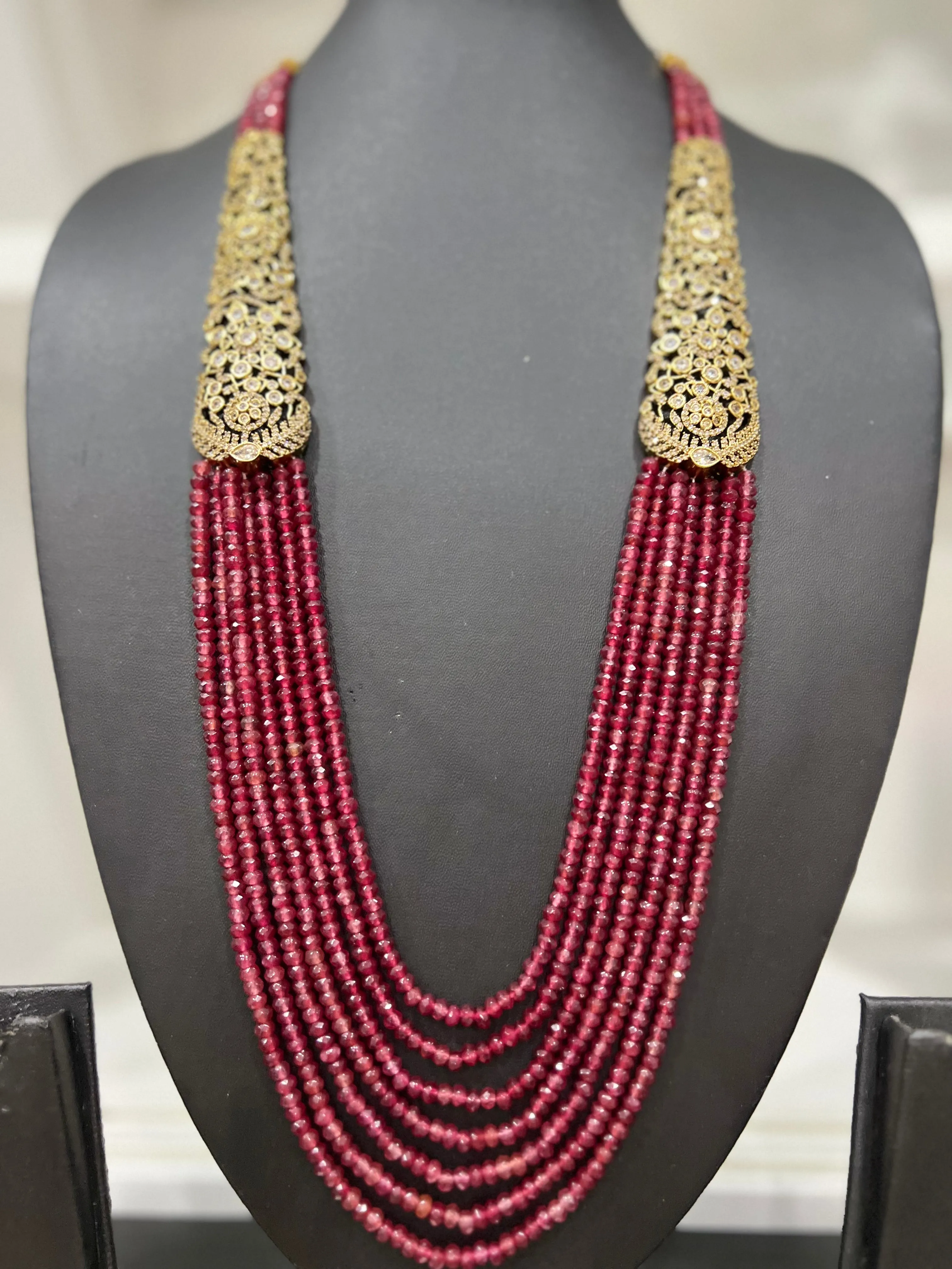 Victorian CZ Multilayer Beaded Necklace