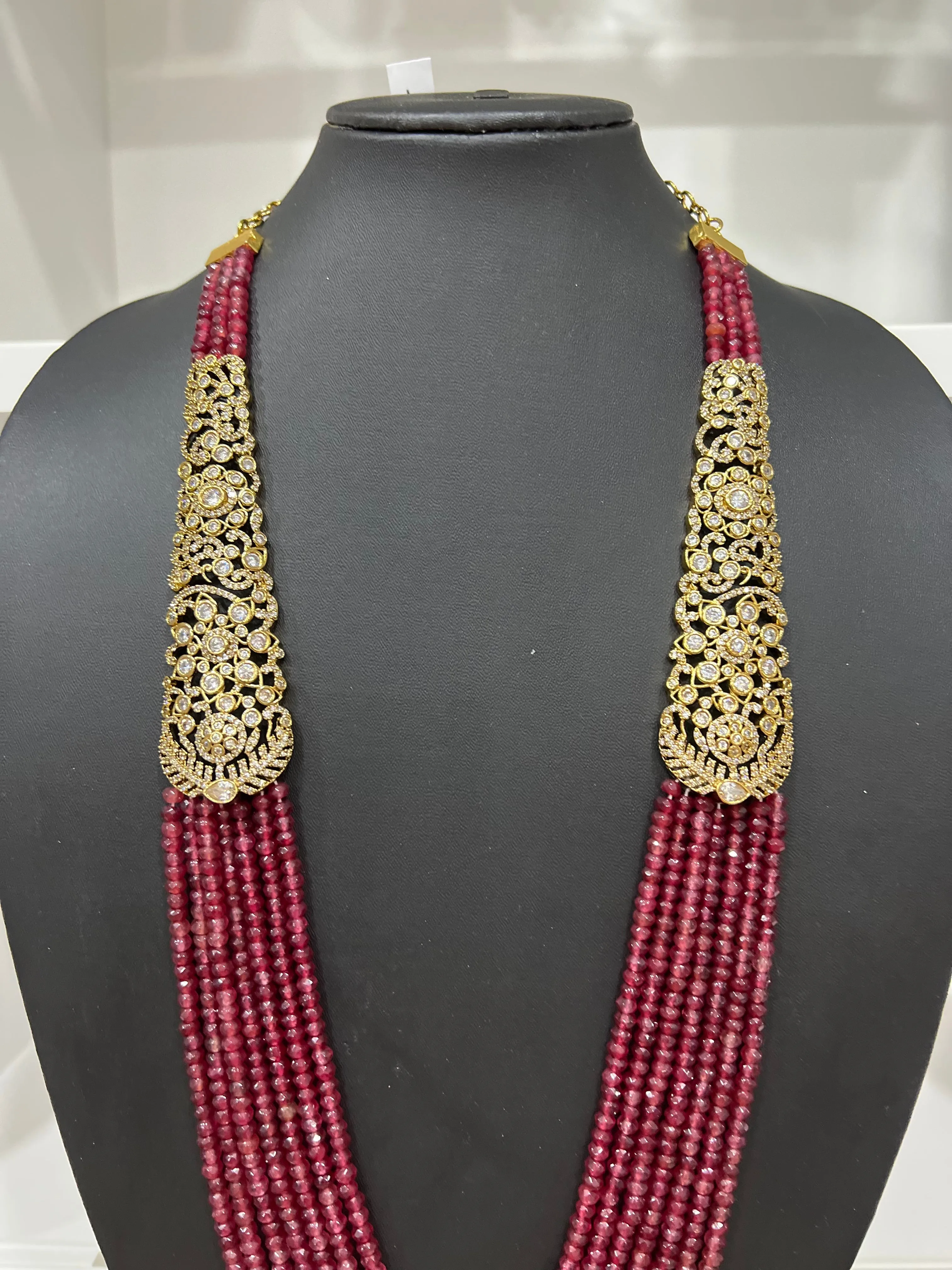 Victorian CZ Multilayer Beaded Necklace