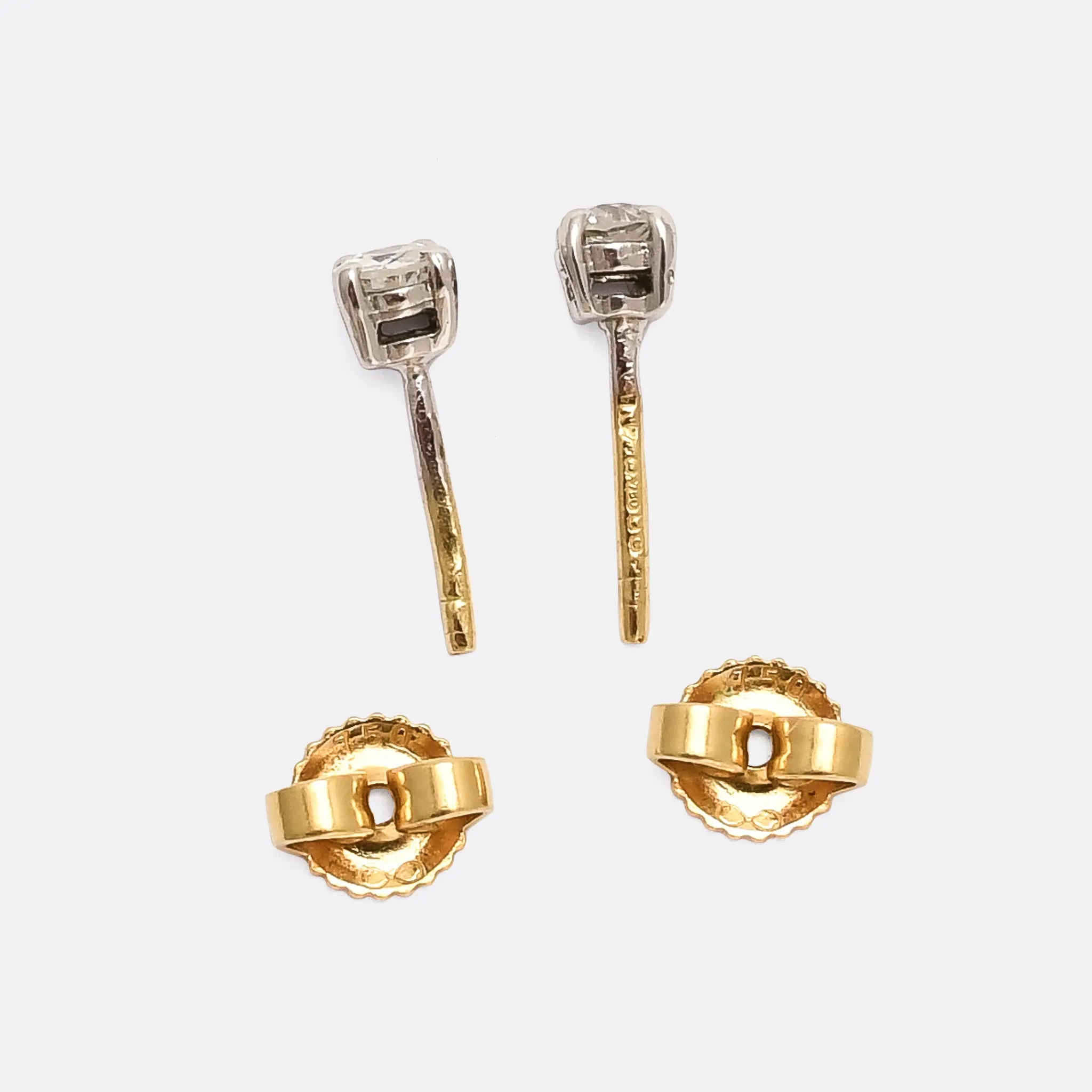 Vintage 0.50ct Old Cut Diamond Stud Earrings