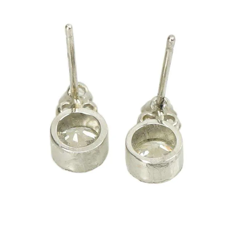 Vintage Platinum Old European Diamond Earrings