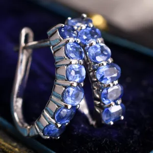 Vintage Sapphire Leverback Earrings