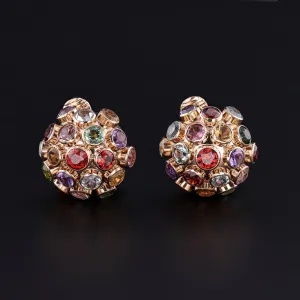 Vintage Sputnik Clip-on Earrings of 18k Gold