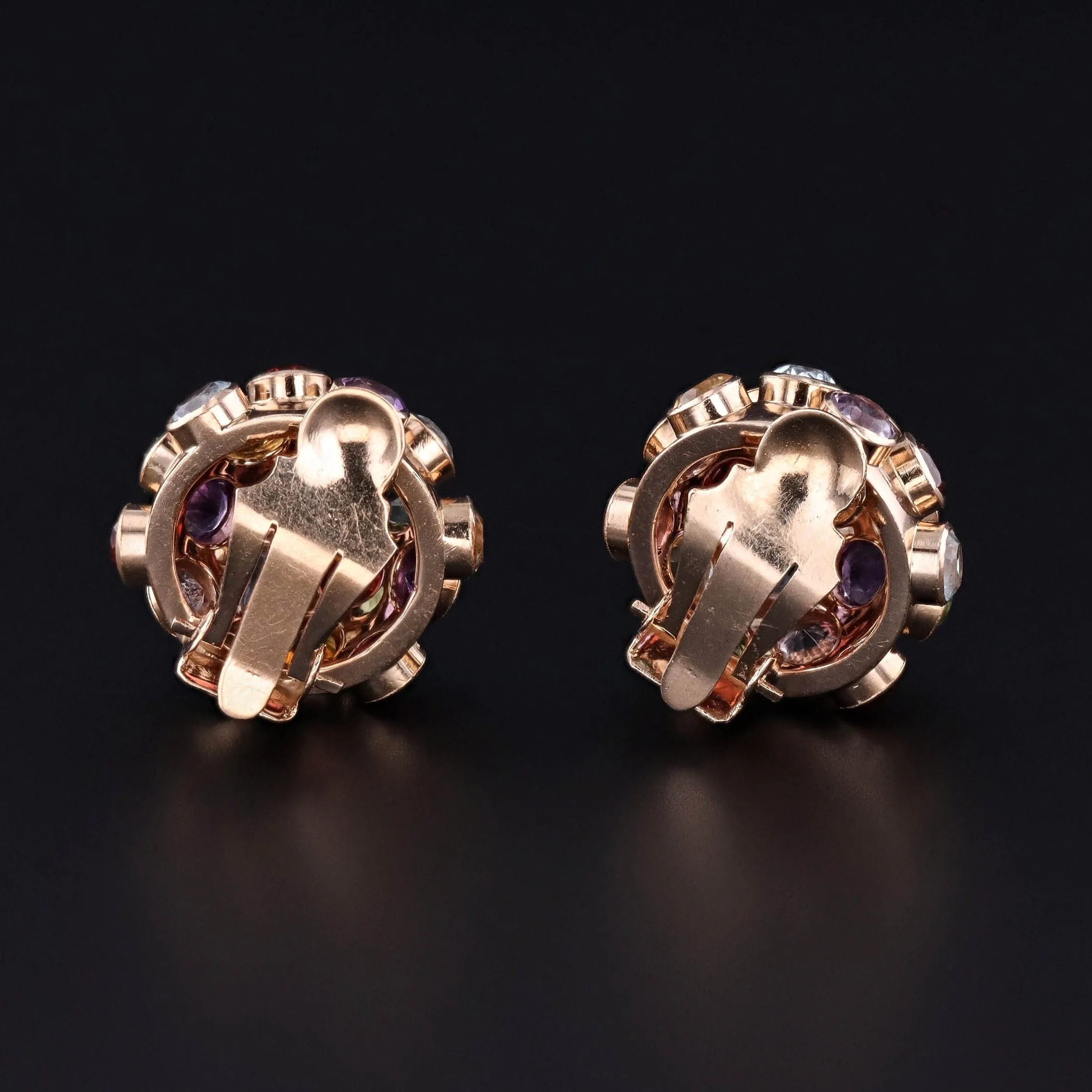 Vintage Sputnik Clip-on Earrings of 18k Gold