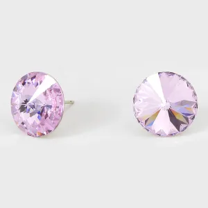 Violet Small Round Crystal Stud Earrings | 15mm = 0.59" | 114085