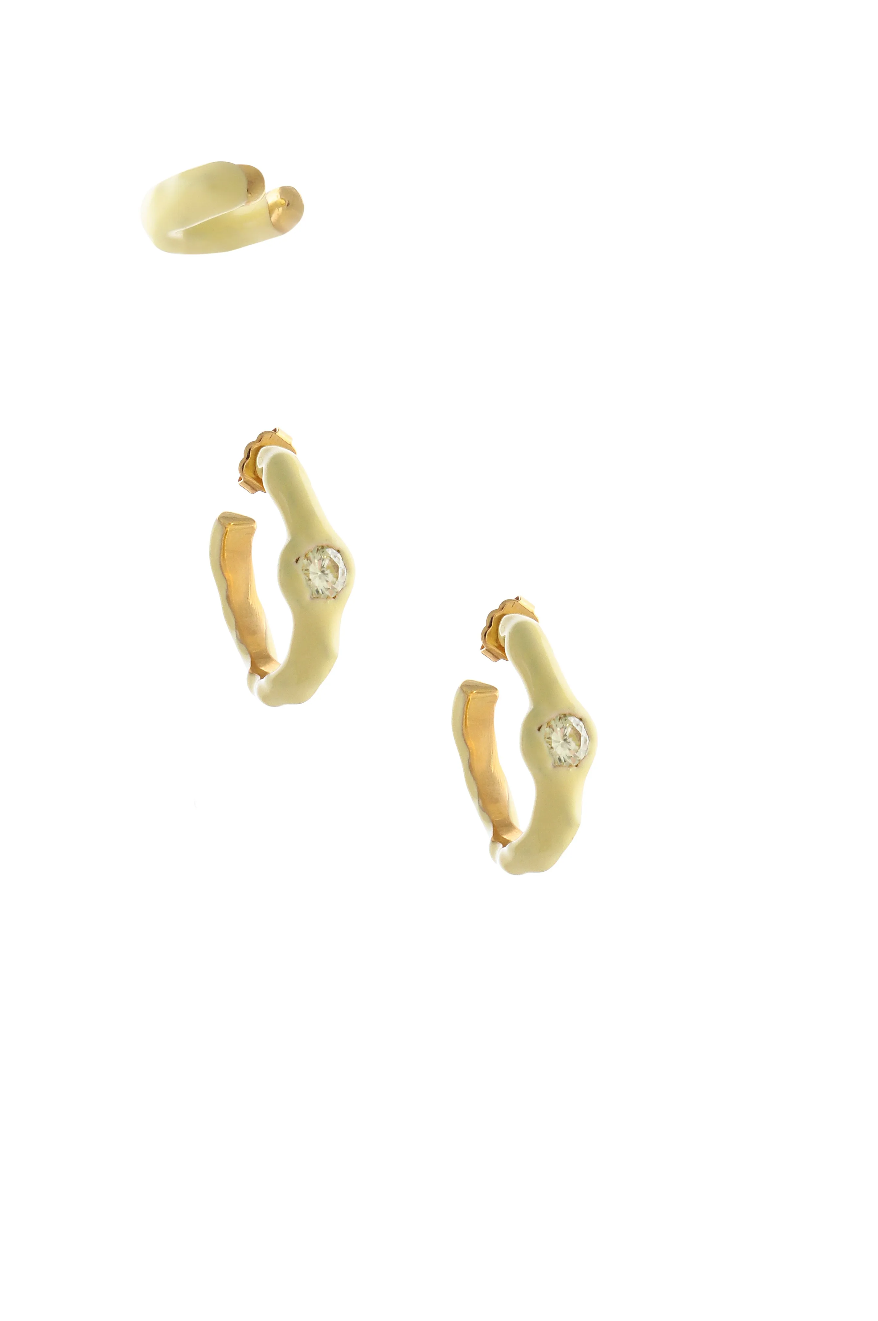 WAVE HOOP EAR SET WITH ENAMEL