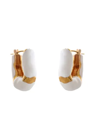 WAVE HOOP EARRINGS WITH ENAMEL