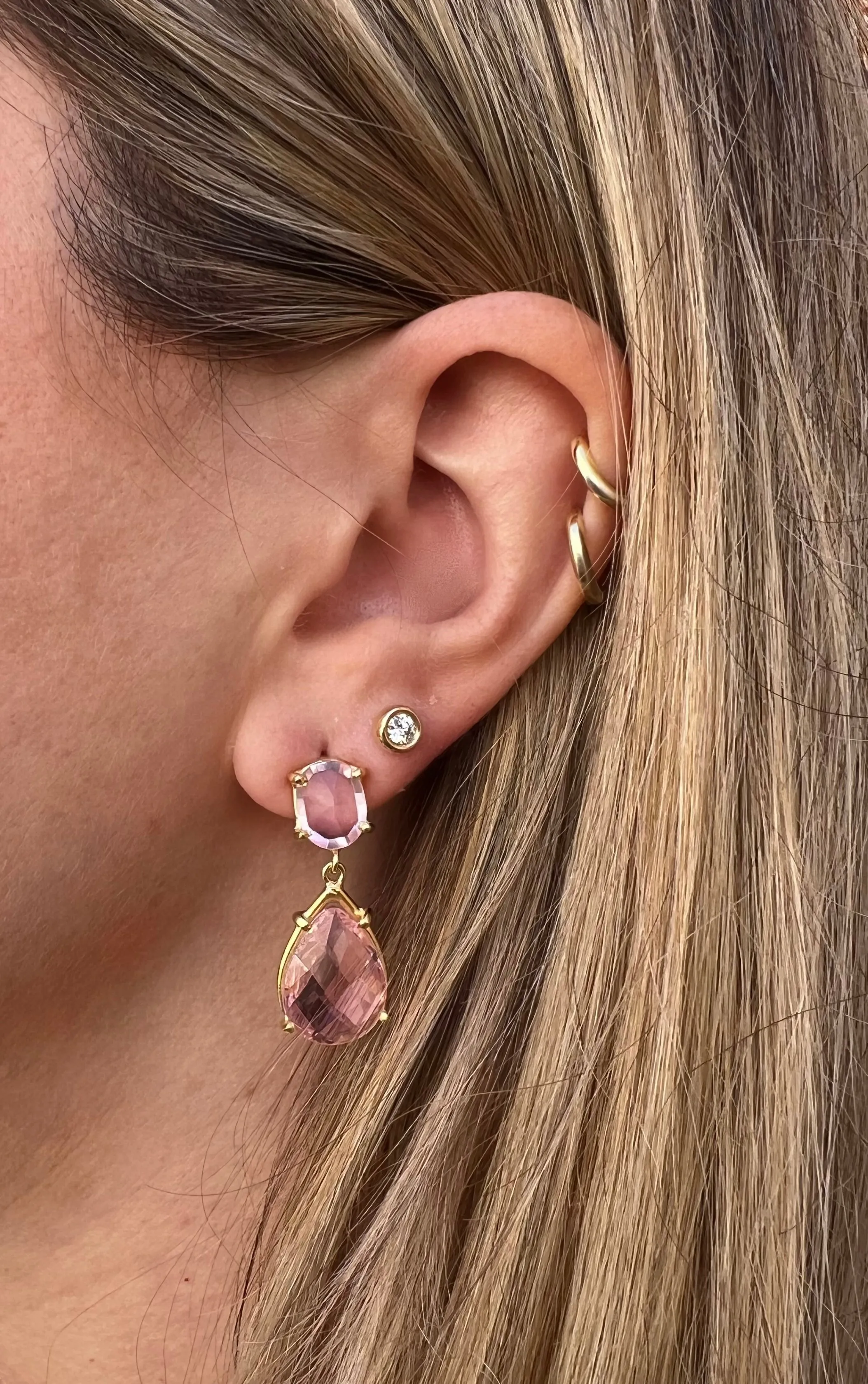 West Coast Pink Crystal Earrings