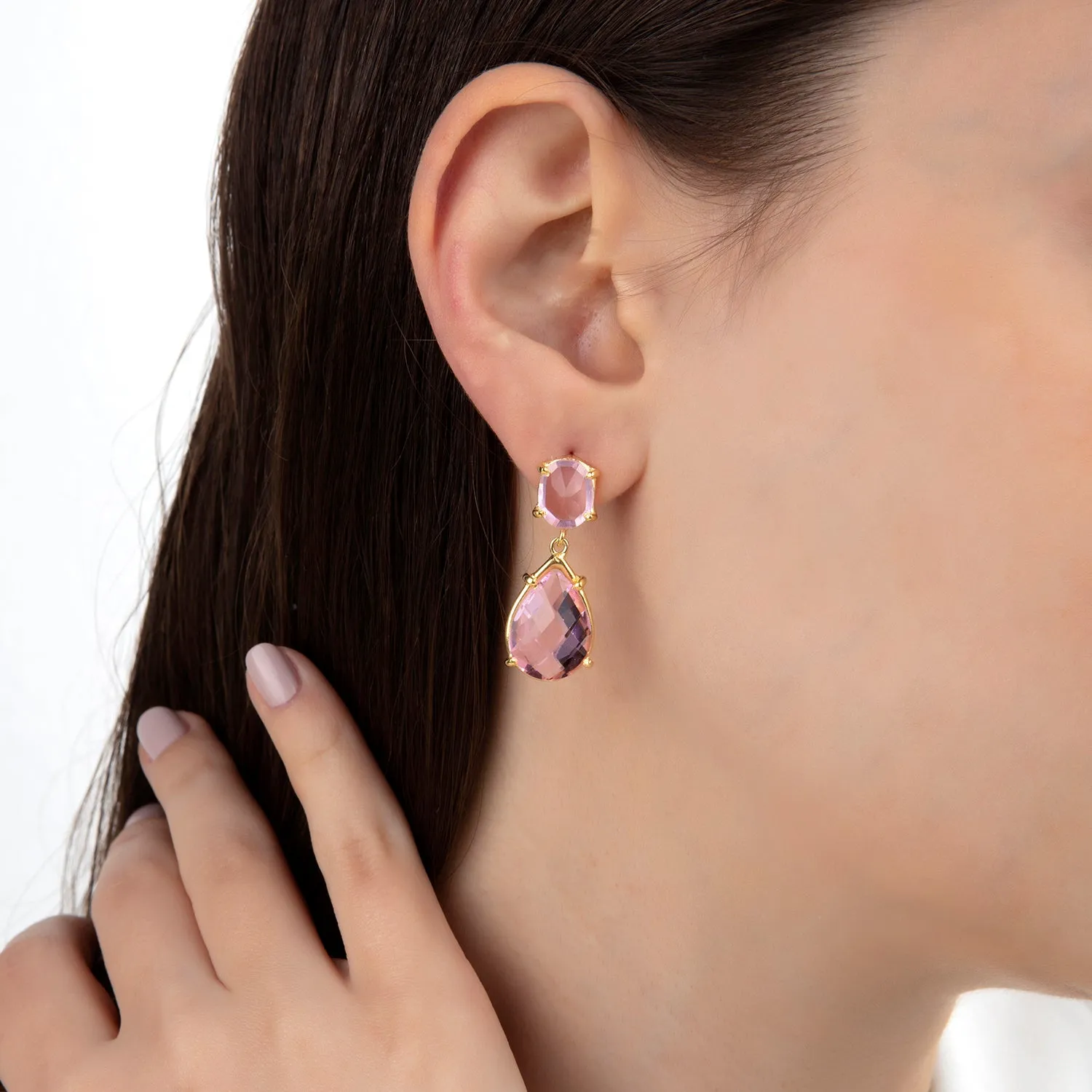 West Coast Pink Crystal Earrings