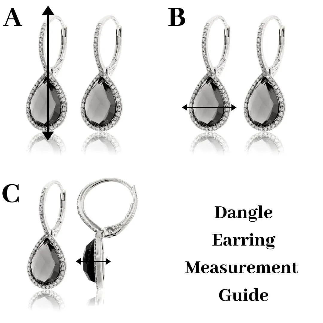 White Gold and Diamond Dangle Star Style Earrings