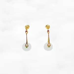 White Jade Pipa Earrrings