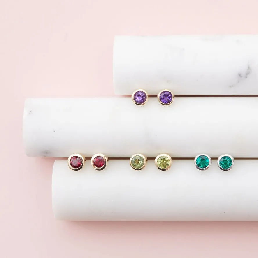 White Sapphire Stud Earrings