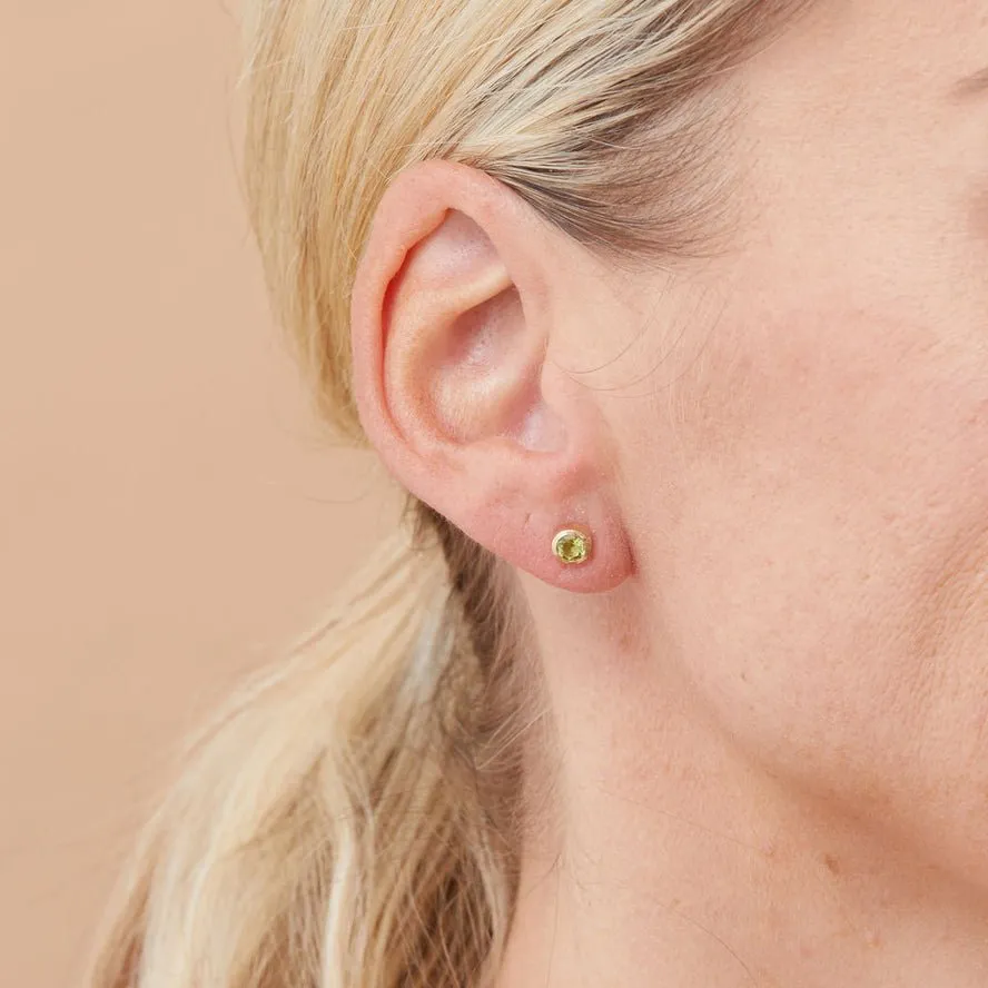 White Sapphire Stud Earrings