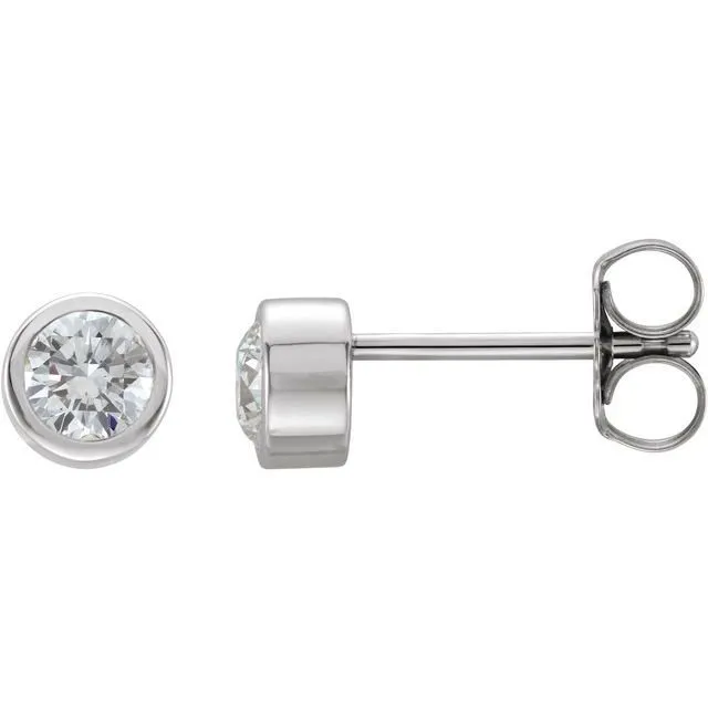 White Sapphire Stud Earrings
